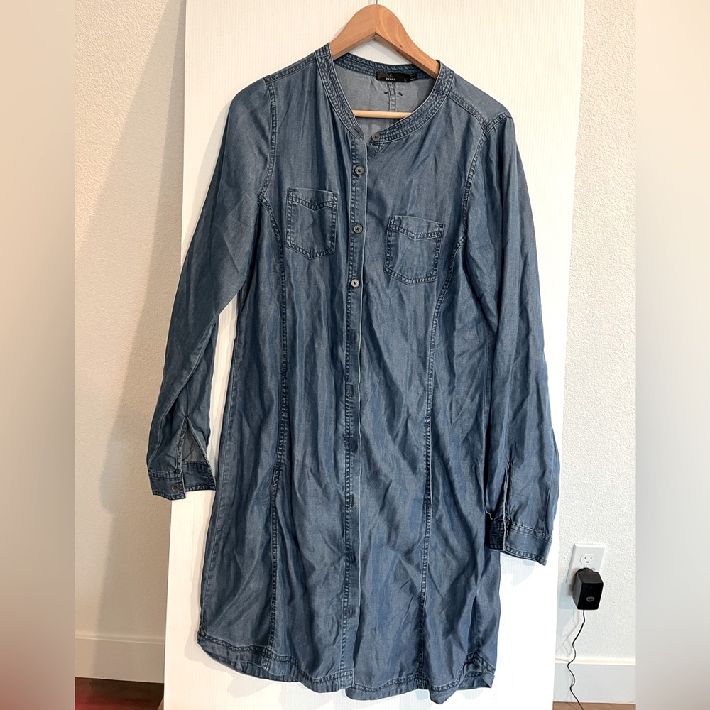 PRANA blue shirt dress